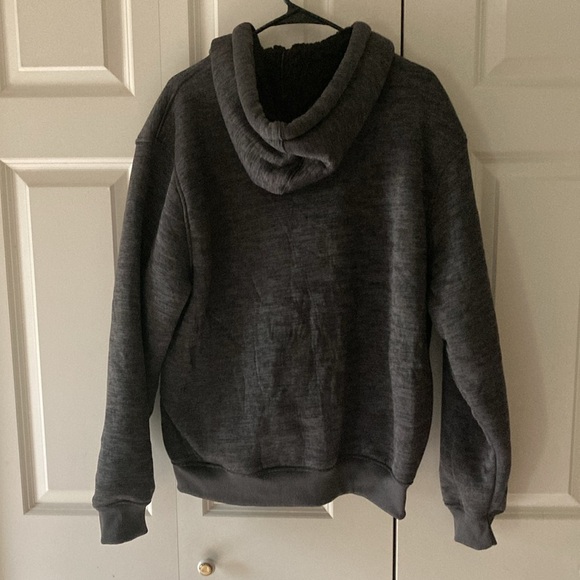 Speedrun Sherpa lined full zip hoodie charcoal gray large warm three season - Picture 2 of 7